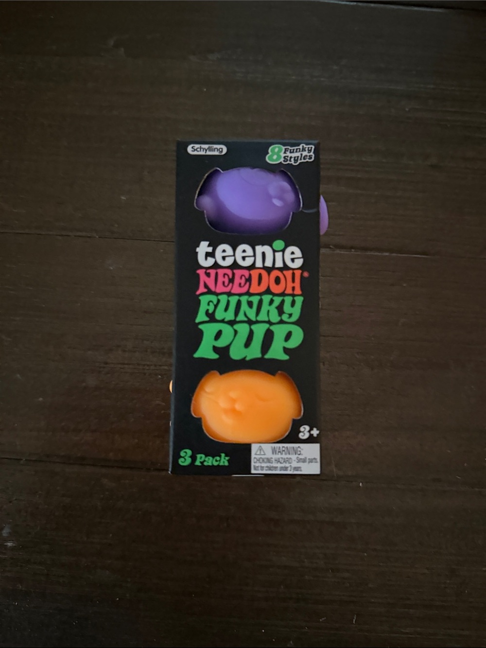 Needoh Funky Pup Teenie 3 Pack Squeeze Toys - Purple, Teal & Orange